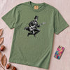 Abraham Lincoln Bass Guitar T-shirt - Light Green unfolded t-shirt mockup
