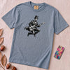 Abraham Lincoln Bass Guitar T-shirt - Washed Denim unfolded t-shirt mockup