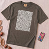 Abstract Fingerprint Maze Line Art Graphic T-Shirt - Graphite unfolded t-shirt mockup