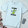 Act Natural Keep Walking Crocodile T-Shirt, Absurd Animal Graphic - Chambray unfolded t-shirt mockup