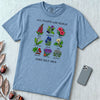 All Plants Are Edible Some Only Once Botanical Chart T-Shirt - Washed Denim unfolded t-shirt mockup