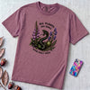 All Plants Are Edible Some Only Once Snake T-Shirt - Berry unfolded t-shirt mockup