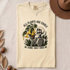 All Plants Are Edible Some Only Once T-Shirt - Ivory folded t-shirt mockup