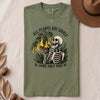 All Plants Are Edible Some Only Once T-Shirt - Moss folded t-shirt mockup