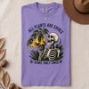 All Plants Are Edible Some Only Once T-Shirt - Violet folded t-shirt mockup