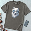 Arctic Fox With Winter Scene Goggles T-Shirt - Pepper unfolded t-shirt mockup