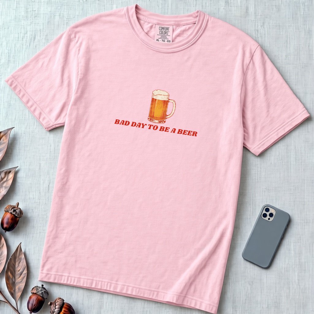 Bad Day To Be A Beer T-shirt - Blossom unfolded t-shirt mockup