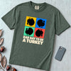 Bad Day To Be A Turkey Tee, Funny Thanksgiving T-Shirt - Blue Spruce unfolded t-shirt mockup