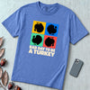 Bad Day To Be A Turkey Tee, Funny Thanksgiving T-Shirt - Mystic Blue unfolded t-shirt mockup