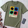 Bad Day To Be A Turkey Tee, Funny Thanksgiving T-Shirt - Sage unfolded t-shirt mockup