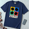 Bad Day To Be A Turkey Tee, Funny Thanksgiving T-Shirt - True Navy unfolded t-shirt mockup
