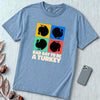 Bad Day To Be A Turkey Tee, Funny Thanksgiving T-Shirt - Washed Denim unfolded t-shirt mockup