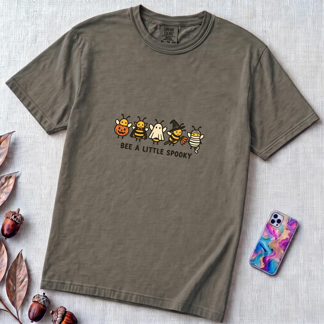 Bee A Little Spooky, Funny Halloween Bee T-Shirt - Pepper unfolded t-shirt mockup