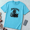 Bookvember Raven Reader T-Shirt, November Book Lover Tee - Lagoon Blue unfolded t-shirt mockup
