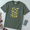 Botanical Lemon T-Shirt - Vintage Lemon & Butterfly Illustration - Blue Spruce unfolded t-shirt mockup