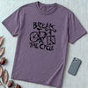 Break The Cycle Bicycle T-Shirt, Funny Motivational Bicycle Tee - Grape unfolded t-shirt mockup