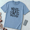 Break The Cycle Bicycle T-Shirt, Funny Motivational Bicycle Tee - Washed Denim unfolded t-shirt mockup