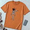 Cat Knocks Skull Off Graphic Tee, Black Cat vs Skeleton Funny T-Shirt - Yam unfolded t-shirt mockup