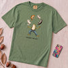 Caught ’Em All Frog & Cats T-Shirt - Light Green unfolded t-shirt mockup