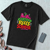 Certified Reels Scroller T-Shirt, Doomscroll Humor - Black unfolded t-shirt mockup