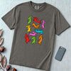 Colorful Dachshund Dance T-Shirt - Pepper unfolded t-shirt mockup