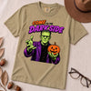 Come to the Darkside Frankenstein Monster T-Shirt, Halloween tee - Khaki unfolded t-shirt mockup