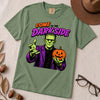 Come to the Darkside Frankenstein Monster T-Shirt, Halloween tee - Light Green unfolded t-shirt mockup