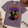 Come to the Darkside Witch T-Shirt, Halloween tee - Grape unfolded t-shirt mockup