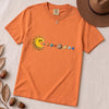 Cosmic Appetite - Sun Pac-Man Eating Planets - Unisex garment-dyed heavyweight t-shirt - Burnt Orange unfolded t-shirt mockup