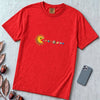 Cosmic Appetite - Sun Pac-Man Eating Planets - Unisex garment-dyed heavyweight t-shirt - Paprika unfolded t-shirt mockup