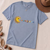 Cosmic Appetite - Sun Pac-Man Eating Planets - Unisex garment-dyed heavyweight t-shirt - Washed Denim unfolded t-shirt mockup