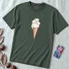 Cute Kittens Ice Cream Cone T-Shirt | Adorable Cat Lovers Tee | Funny Cat Ice Cream Shirt - Heather Forest unfolded t-shirt mockup