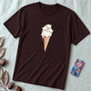 Cute Kittens Ice Cream Cone T-Shirt | Adorable Cat Lovers Tee | Funny Cat Ice Cream Shirt - Oxblood Black unfolded t-shirt mockup