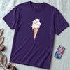 Cute Kittens Ice Cream Cone T-Shirt | Adorable Cat Lovers Tee | Funny Cat Ice Cream Shirt - Team Purple unfolded t-shirt mockup