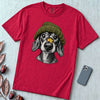 Dachshund in a Beanie Autumn T-Shirt - Red unfolded t-shirt mockup