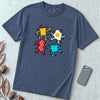Dancing Breakfast Food T-Shirt - Denim unfolded t-shirt mockup