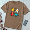 Dancing Breakfast Food T-Shirt - Espresso unfolded t-shirt mockup