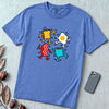 Dancing Breakfast Food T-Shirt - Mystic Blue unfolded t-shirt mockup