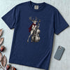 Deer Double Bass T-Shirt - True Navy unfolded t-shirt mockup