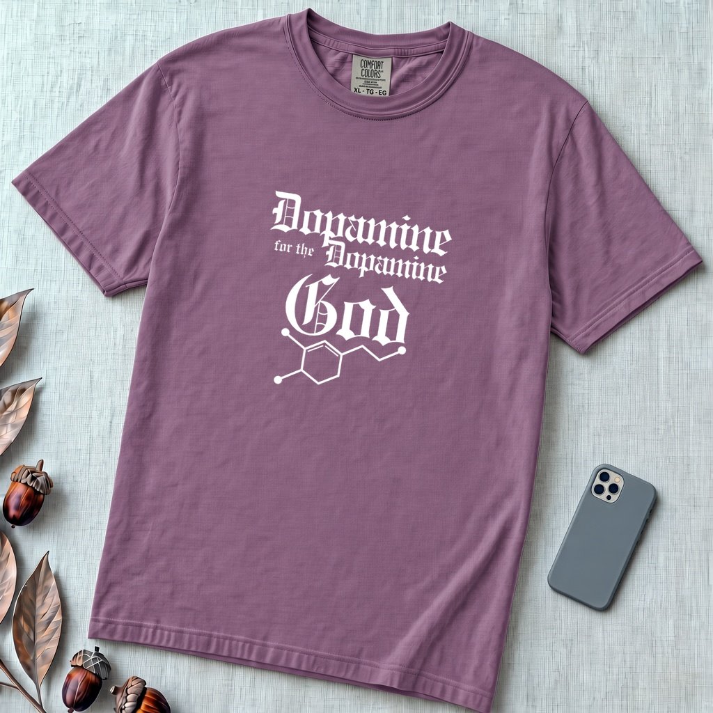Dopamine For The Dopamine God T-Shirt, Geek Tee - Berry unfolded t-shirt mockup
