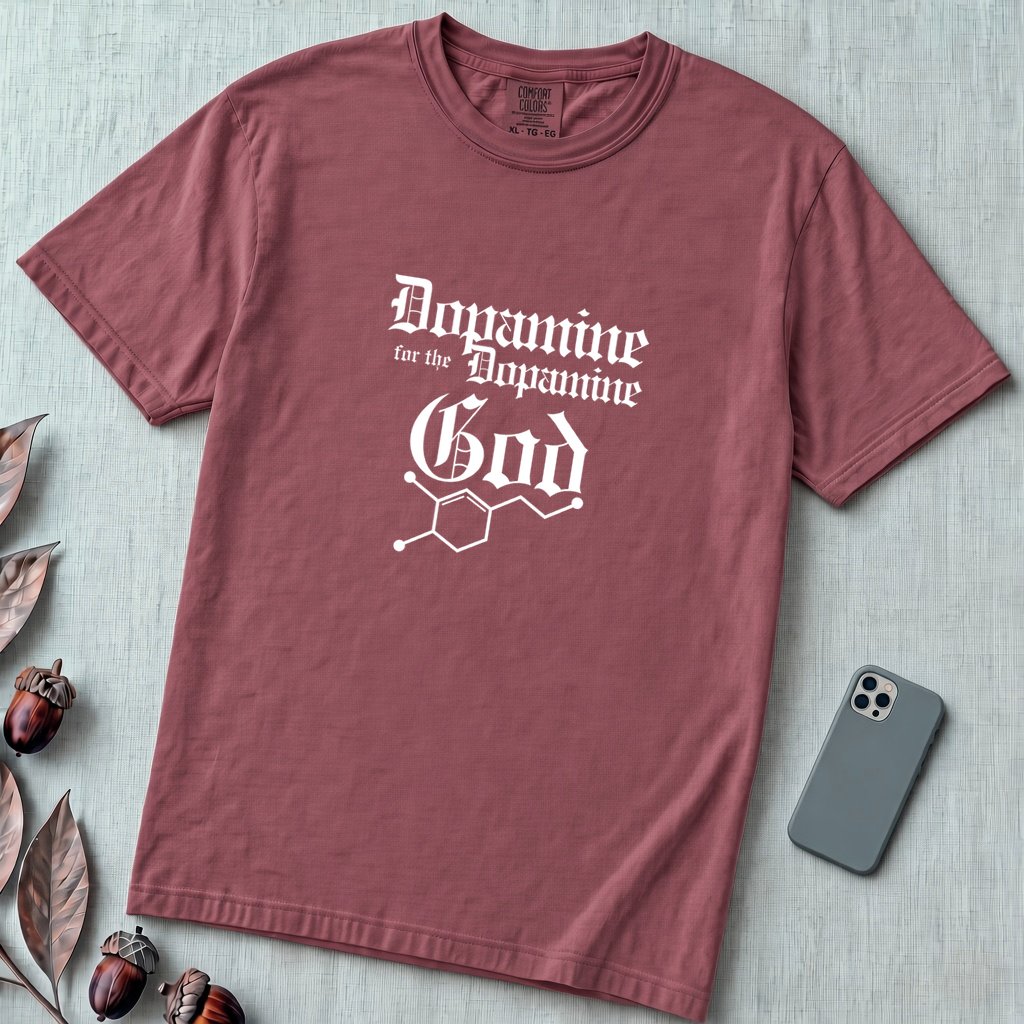Dopamine For The Dopamine God T-Shirt, Geek Tee - Brick unfolded t-shirt mockup