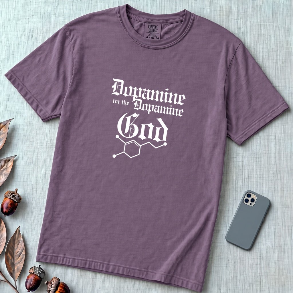 Dopamine For The Dopamine God T-Shirt, Geek Tee - Wine unfolded t-shirt mockup