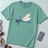 Dragonfly in a Beanie T-Shirt - Seafoam unfolded t-shirt mockup