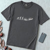 Evolution of Man Flying Car T-Shirt - Graphite unfolded t-shirt mockup
