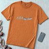Evolution of Man Flying Car T-Shirt - Yam unfolded t-shirt mockup