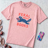 Feral About Books Raccoon T-Shirt - Blossom unfolded t-shirt mockup