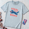 Feral About Books Raccoon T-Shirt - Chambray unfolded t-shirt mockup