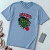 Festive Christmas Cat T-Shirt - Washed Denim unfolded t-shirt mockup