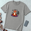 Find Your Inner Fierce – Epic Meditating Fox T-Shirt - Grey unfolded t-shirt mockup