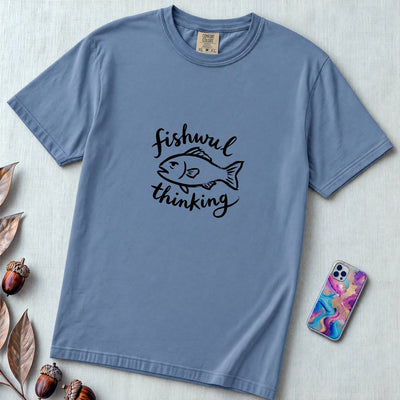 Fishing Shirt & Graphic Tee for Men & Women, Comfort Colors T-Shirt - Blue Jean unfolded t-shirt mockup